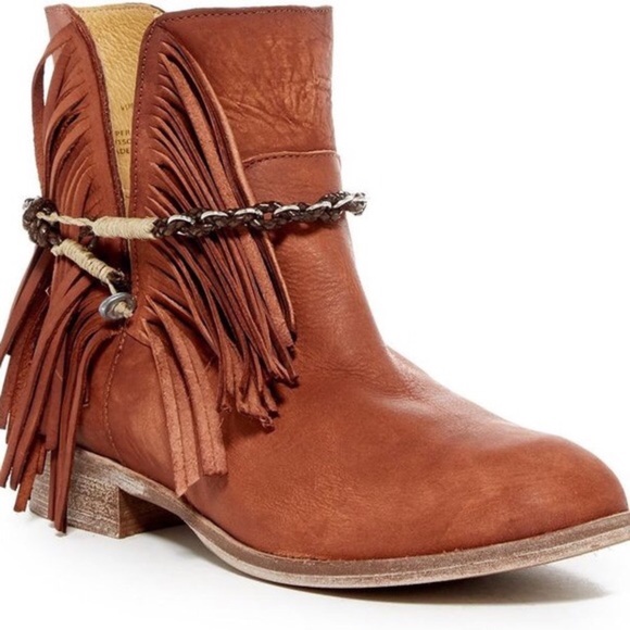 Matisse Voyager Fringe Boot Rust Leather Size 7 - Picture 2 of 8
